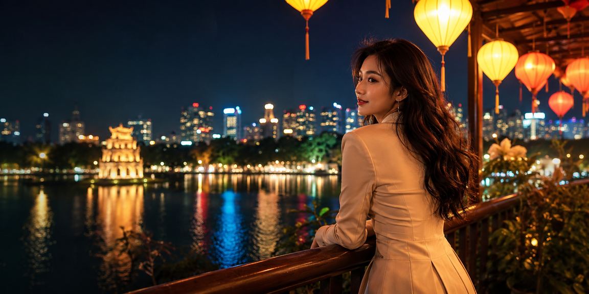 Không gian đêm Hà Nội với đèn lồng đỏ gợi cảm hứng cho trải nghiệm casino trực tuyến an toàn